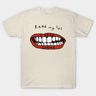 Read My Lips I Need Coffee Funny Face T-Shirt